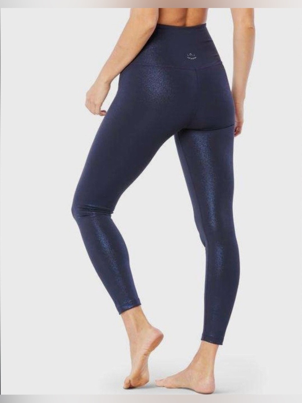 Beyond Yoga Caught in the Midi High Waisted Leggings, Navy Twinkle, Medium